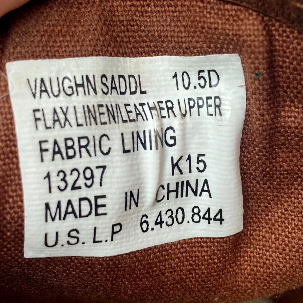 Ralph Lauren Polo Vaughn Men's 10.5D Red Linen Leather Canvas Boat Shoes Sneaker